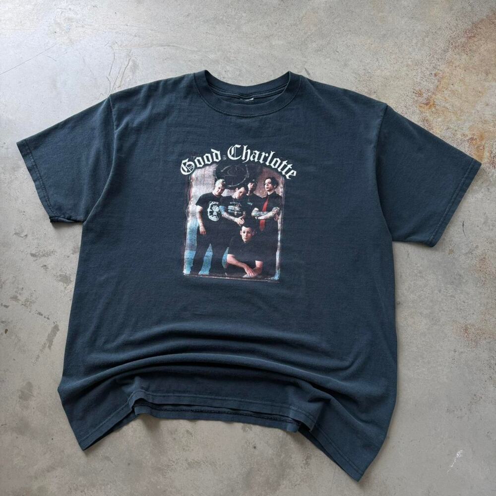 Vintage Good Charlotte Punk Rock Band Tee Retro Grunge Graphic T-shirt Size XL